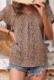 V-Neck Leopard Print Blouse