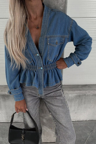 Stylish Button-Up Denim Jacket