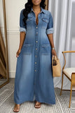 Long Buttoned Denim Dress