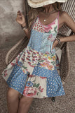 Patchwork Floral Casual Dress