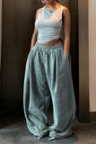 Elastic Waist Wide-Leg Casual Pants