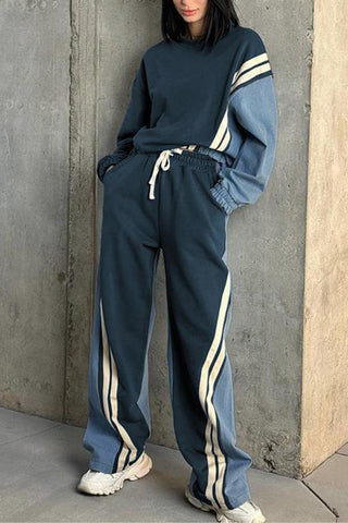 Striped Long Sleeve Pants Set
