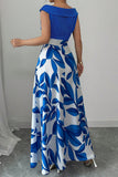 Floral Maxi Dress with Draped Bodice