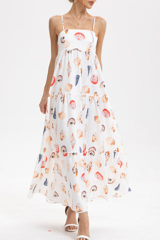Shell-Print Vacation Maxi Dress
