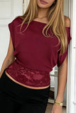 Asymmetric Lace Trim Tank Top