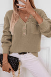 Button-Detail Knit Sweater