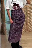 Plaid Pattern Maxi Skirt