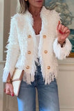 Fringe Button-Up Blazer
