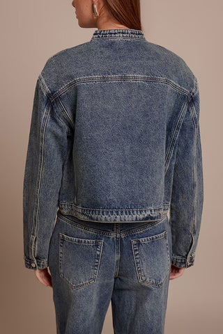 Classic Zip-Front Denim Jacket