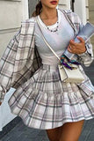 Plaid Skirt Set with Flowy Silhouette
