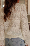 Scalloped Lace V-Neck Blouse