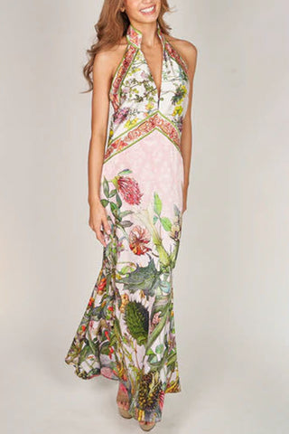 Halter Floral Vacation Dress
