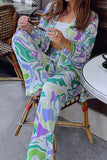 Abstract Patterned Pants Set