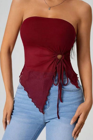 Strapless Tie-Front Camisole Top