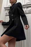 Elegant Button-Front Blazer Dress