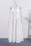 Button-Front Casual Midi Dress