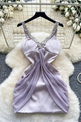 Embellished V-Neck Night Out Dress