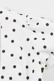 Polka Dot Puff Sleeve V-Neck Mini Dress