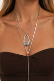 Layered Teardrop Pendant Lariat Necklace