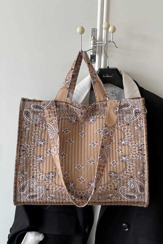 Paisley Print Quilted Tote Bag