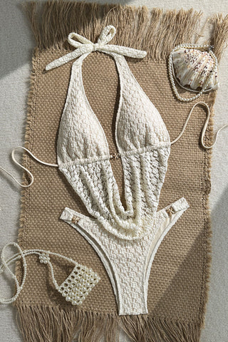 Halter Deep V Cutout Bikini Set