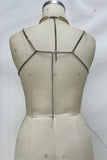 Jeweled Chain Drape Square Neck Tank