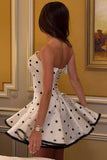 Polka Dot Strapless Fit and Flare Mini Dress