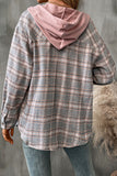 Plaid Hooded Button-Front Shirt