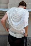Draped Polka Dot Top