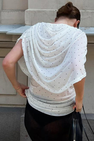 Draped Polka Dot Top