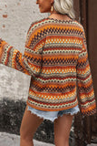 Multicolor Stripe Knit Bell Sleeve Top