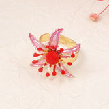 Floral Enamel Statement Ring