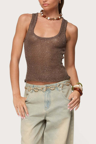 Sequin Bodycon Tank Top