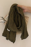 Crinkle Textured Frayed Edge Scarf