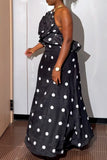 Halter Neck Polka Dot Maxi Dress