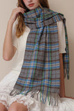 Fringe Detail Checkered Scarf