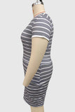 Striped Short-Sleeve Casual Dress