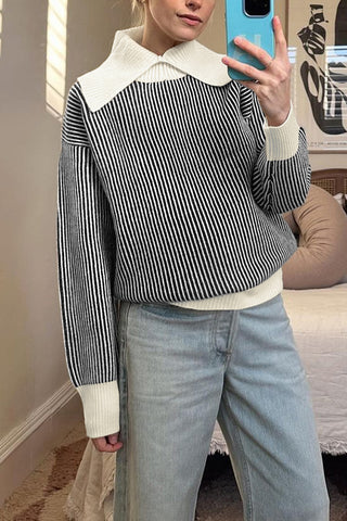 Striped Collared Sweater