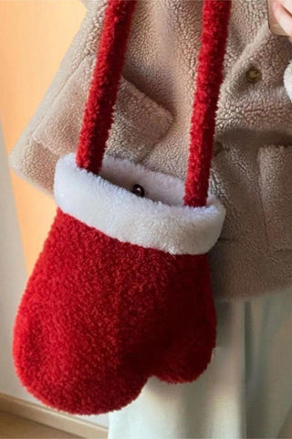 Plush Glove-Shaped Crossbody Bag