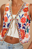 Floral Vest with Tie Closure