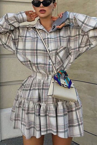 Plaid Skirt Set with Flowy Silhouette