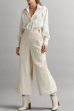 High-Waisted Wide-Leg Casual Pants