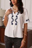 Floral Button-Front Blouse