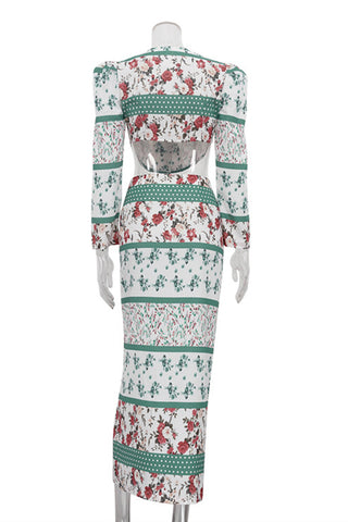 Elegantly Patterned Skirt Set