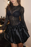 Lace Long Sleeve Bubble Dress
