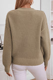 Button-Detail Knit Sweater