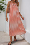 Striped Tie-Front Casual Dress
