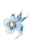 Elegant Floral Bird Brooch