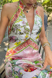 Halter Floral Vacation Dress