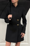 Elegant Button-Front Blazer Dress